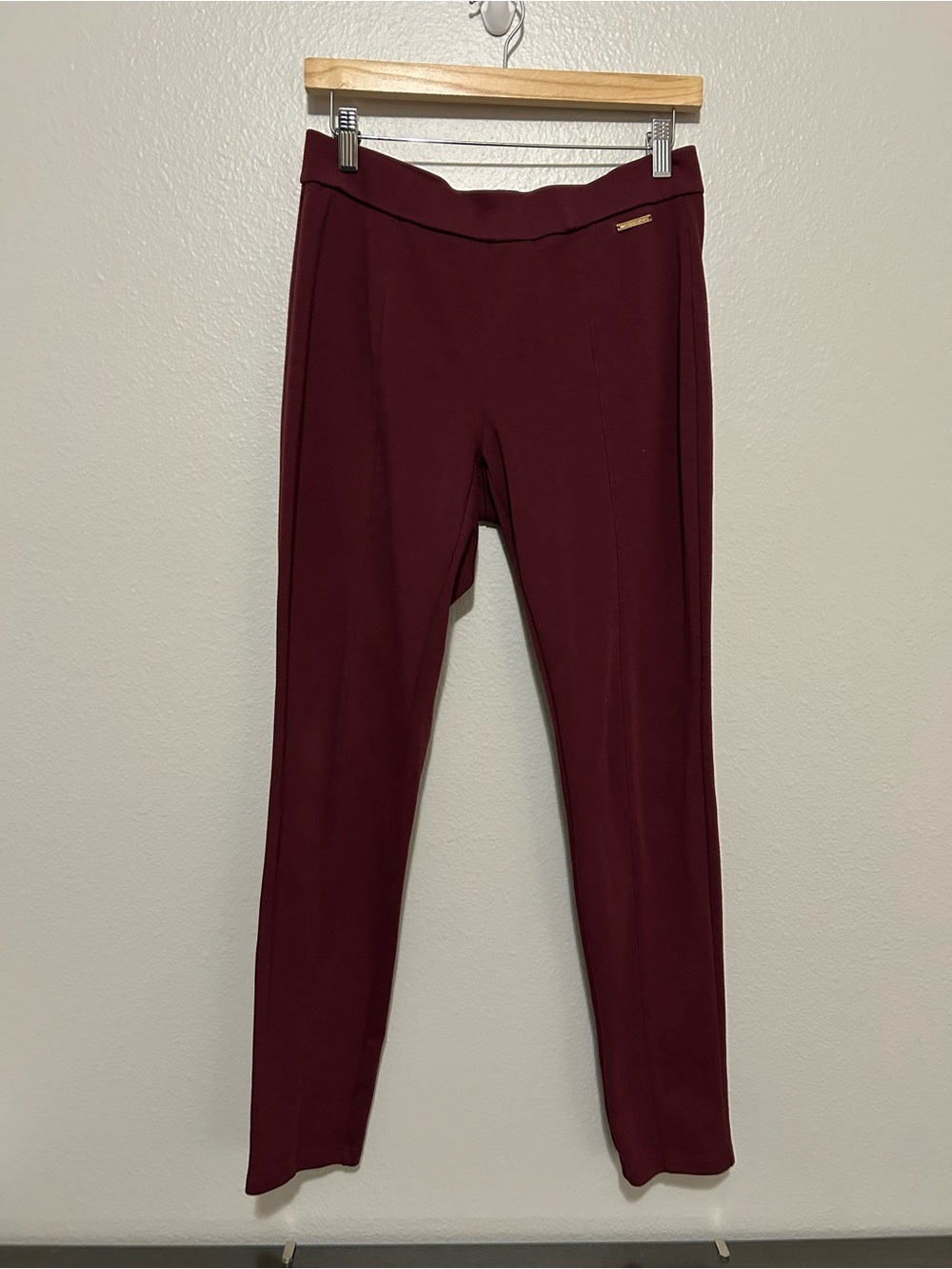 Michael Kors Burgundy Dress Leggings, Size M